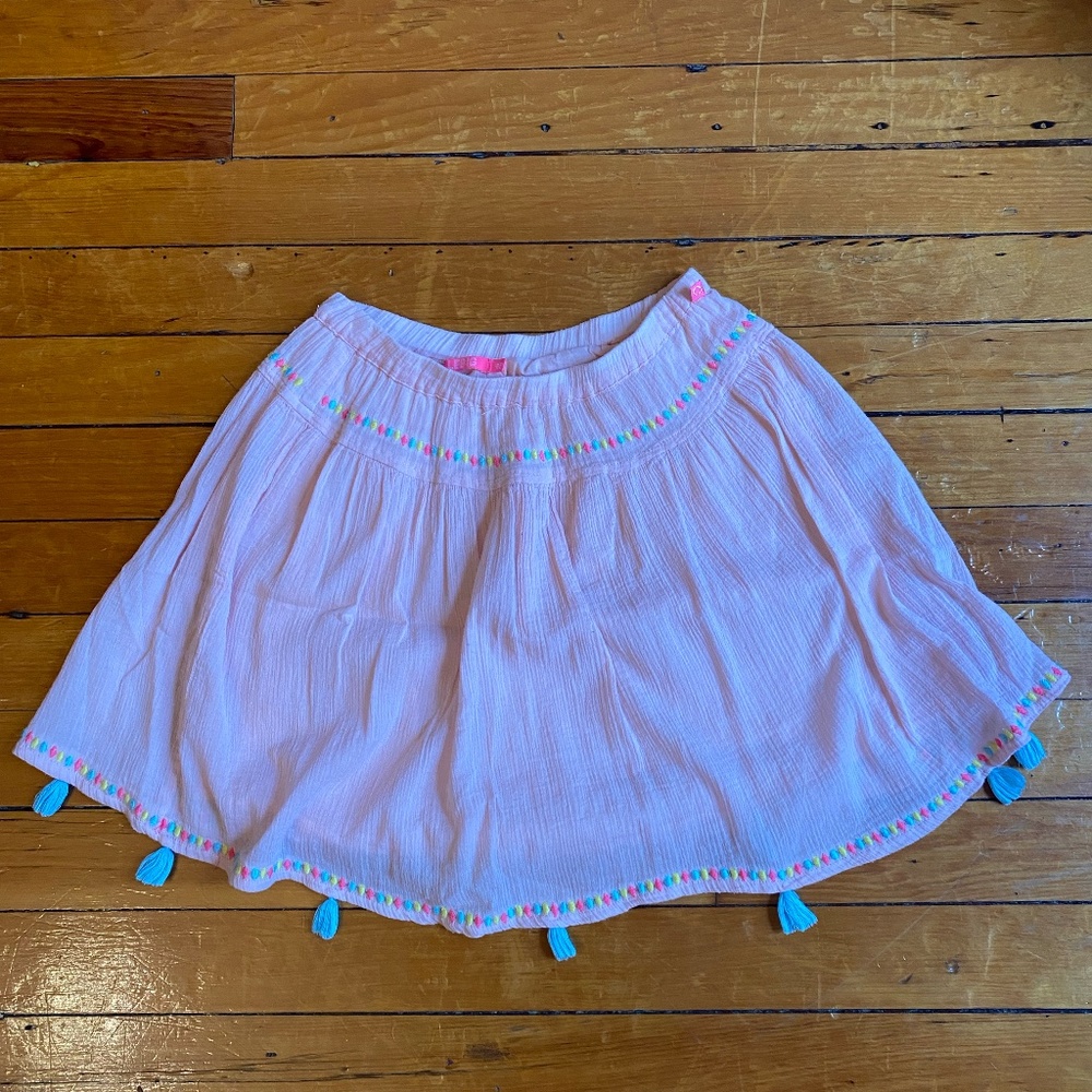 PInk flowy skirt with tasels (matching with shirt)